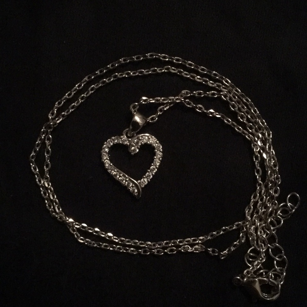 Brand new small rhinestone heart necklace!